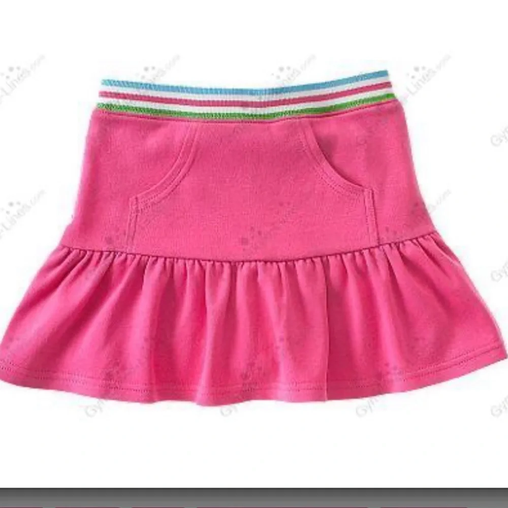 Gymboree Tennis Match Stripe Trim Pink Ruffle Skort Size 7